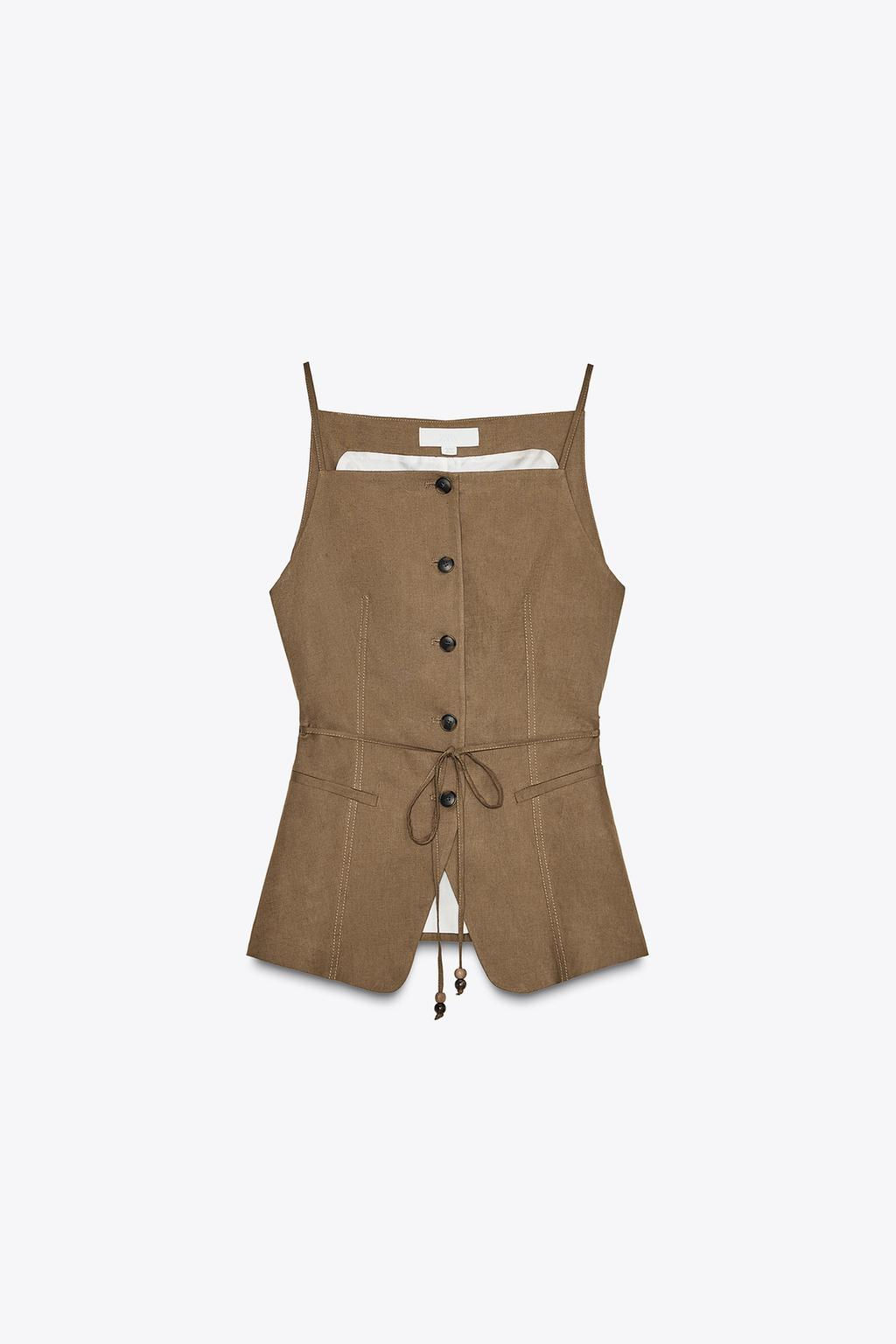 BEADED BELT WAISTCOAT IN LINEN BLEND - Zara фото 5