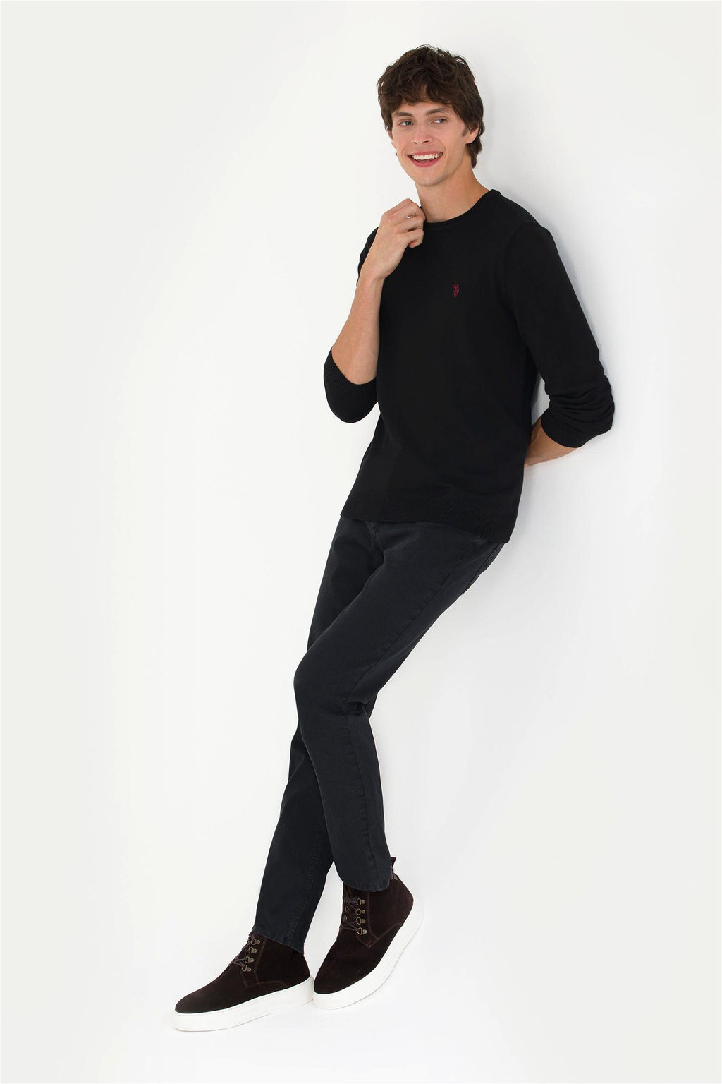 U. S. Polo Assn Мужской черный базовый свитер - U.s. polo assn фото 11