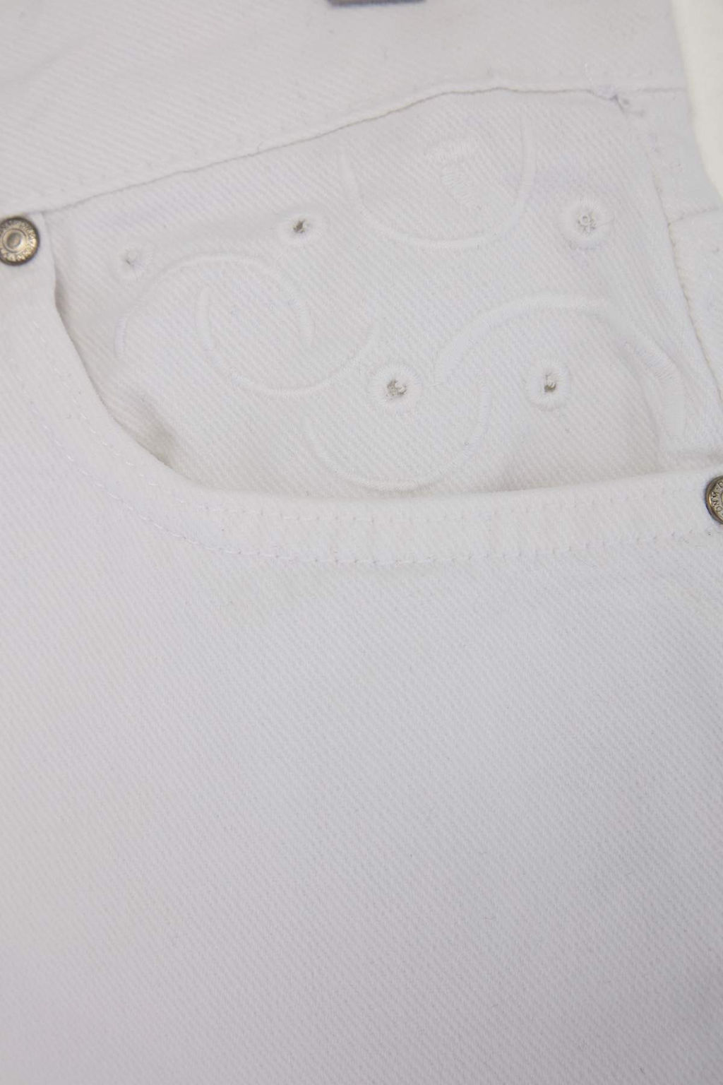 Ekru Brode Detayl_ Y_ksek Bel Mini Denim _ort TWOSS26SR00129