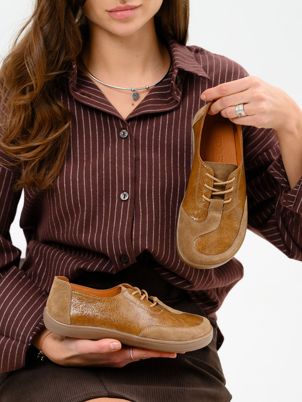 Босоногие туфли 188.natabr.Карамельный наплак+карамельная замша