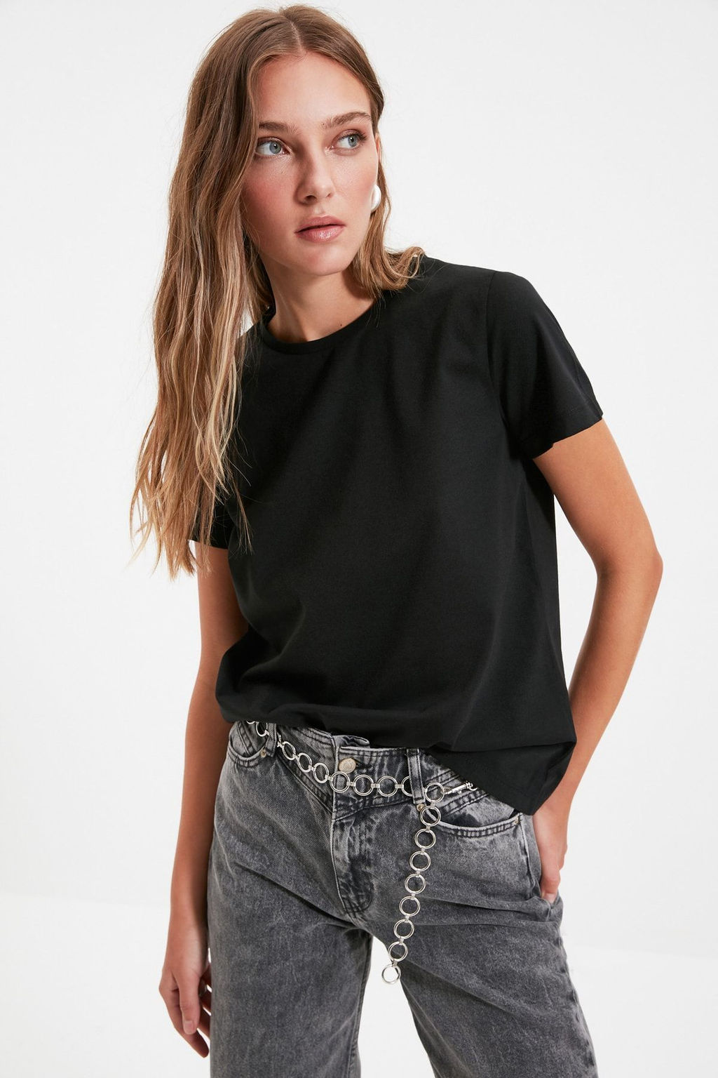 Cok Renkli %100 Pamuk Suprem Bisiklet Yaka 2li Paket Orme T-Shirt TWOSS20TS0141