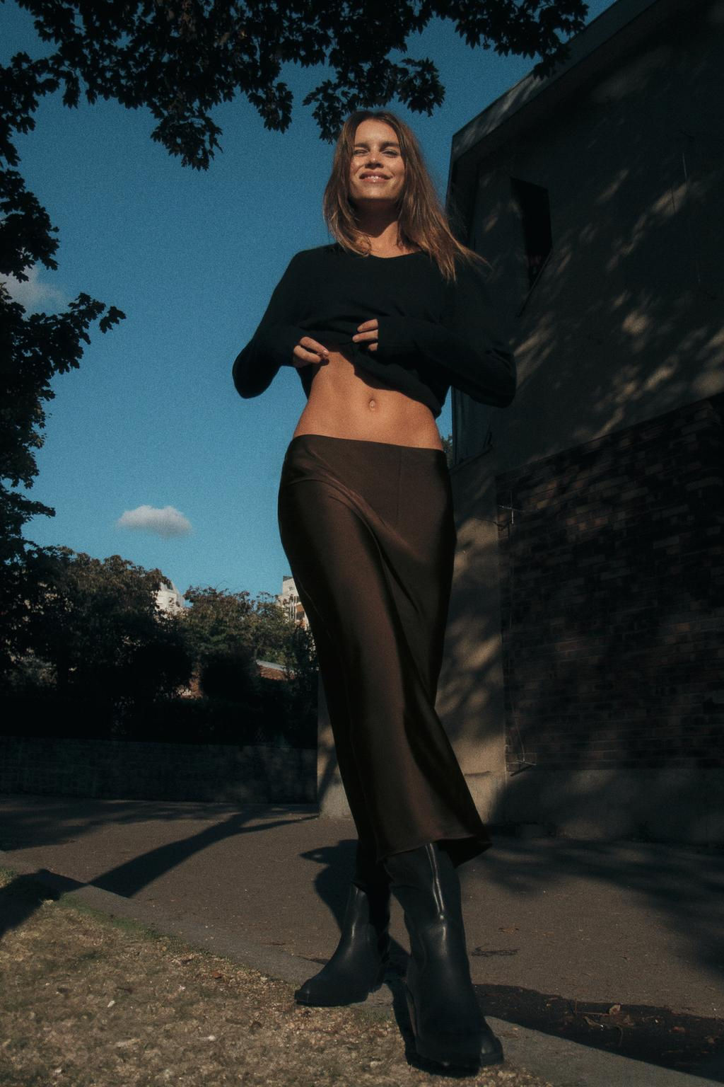 SATIN MIDI SKIRT - Zara фото 9