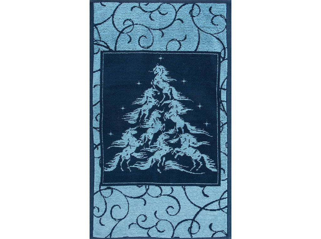 Полотенце махровое 6с104.411ж1 Лошадиная елка (джинс) 67х40см