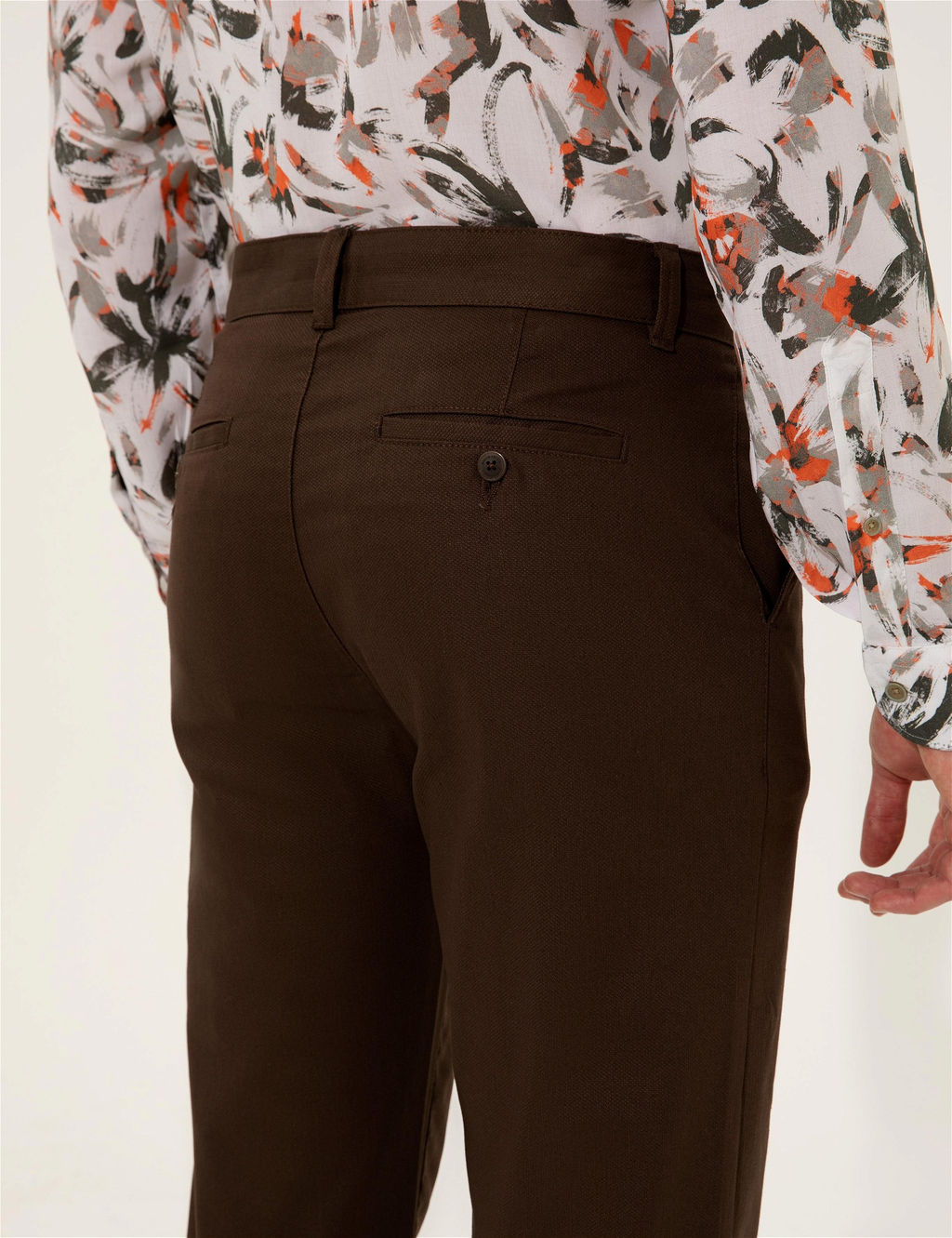 Kahverengi Regular Fit Kanvas Pantolon