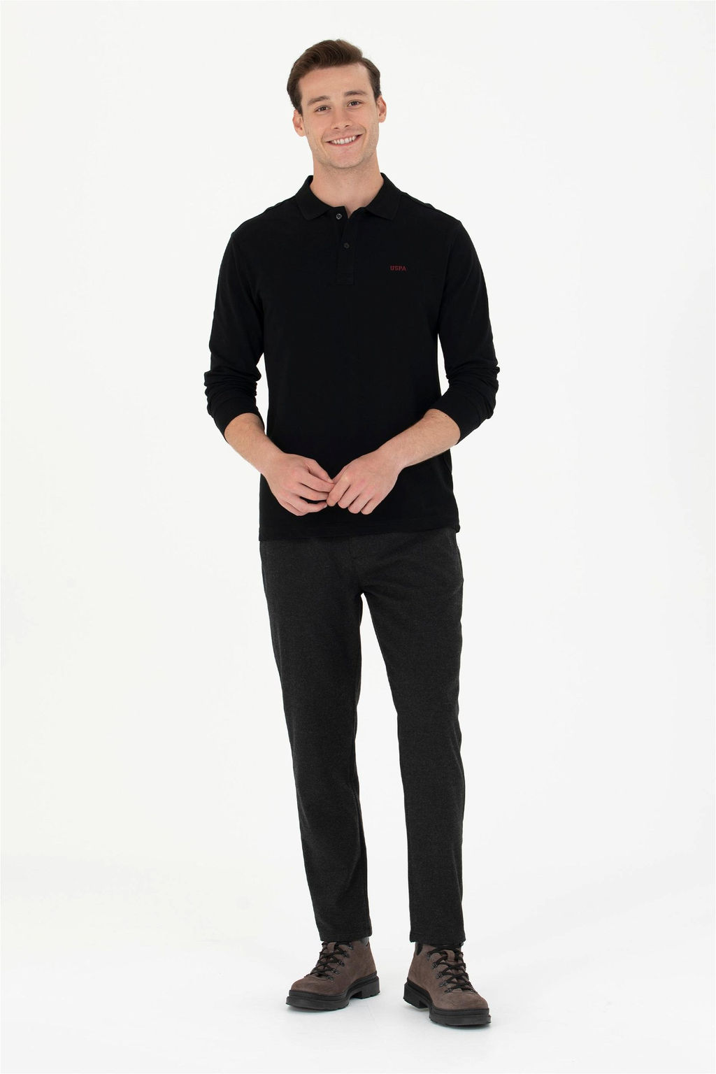 U. S. Polo Assn Мужские брюки из плотной ткани антрацитового цвета - U.s. polo assn фото 8