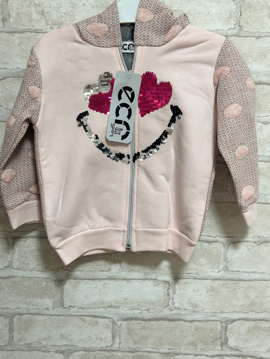 Костюм на флисе________НЕЖНО-РОЗОВЫЙ_ТУРЦИЯ. Коллекция "Сердца"