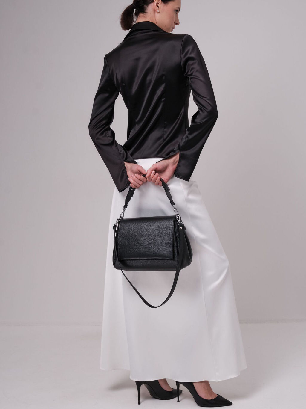 Сумка кожаная сэтчел Deboro 30923 черная