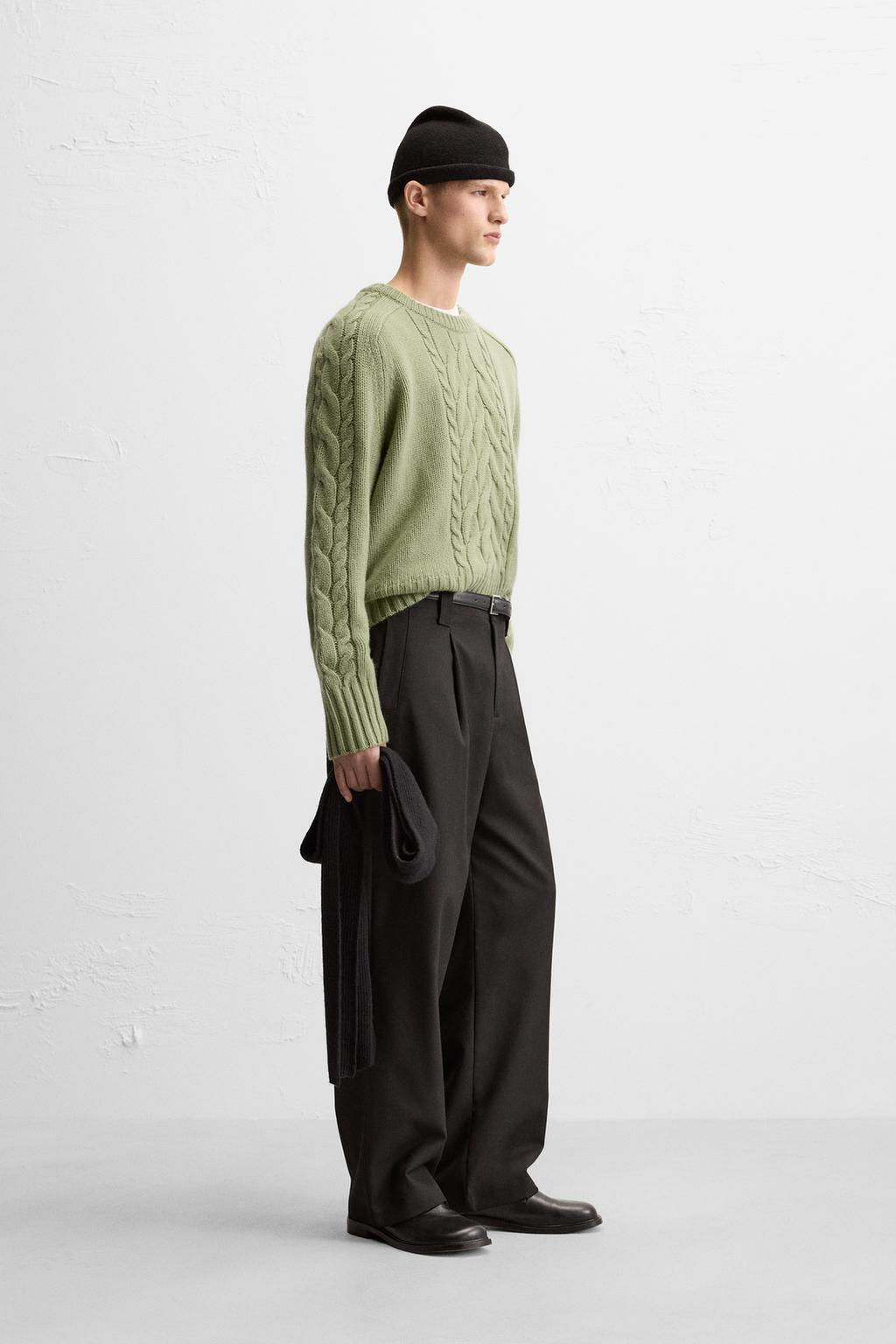 TEXTURED CABLE-KNIT SWEATER - Zara фото 4