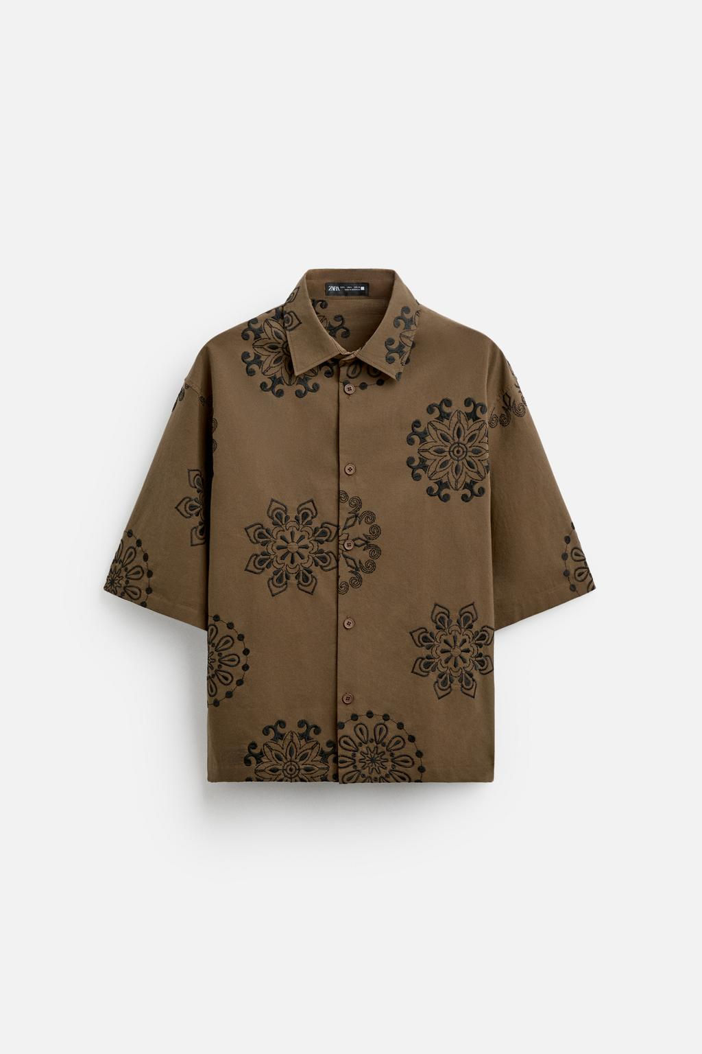 SHIRT WITH FLORAL EMBROIDERY - Zara фото 6