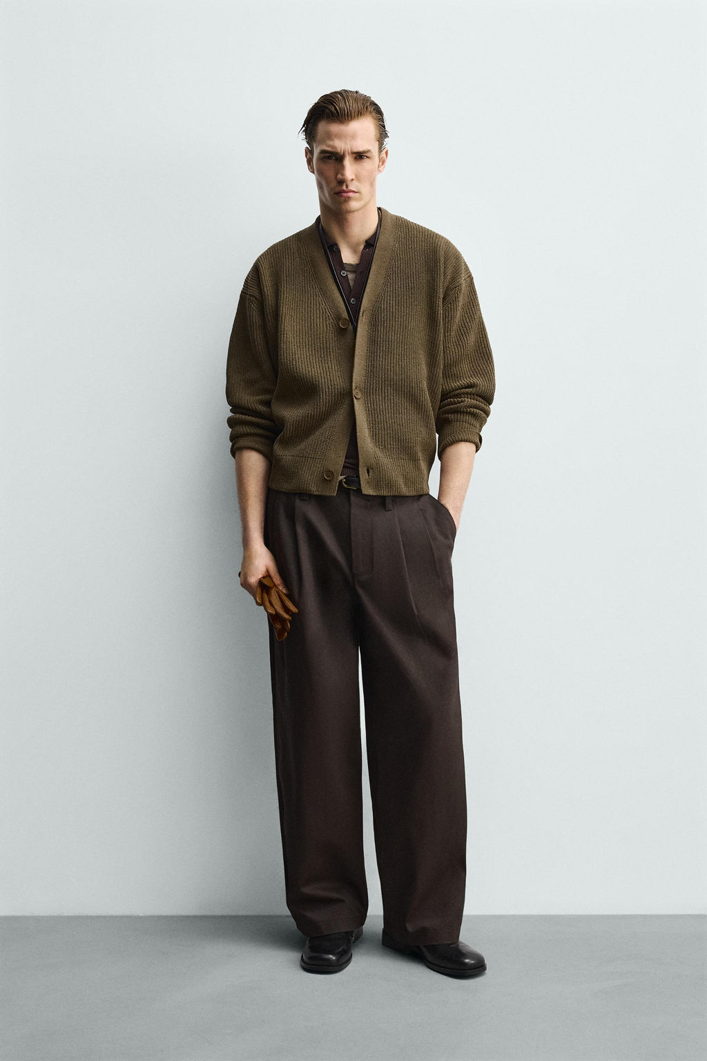 TEXTURED RELAXED FIT CARDIGAN - Zara фото 9
