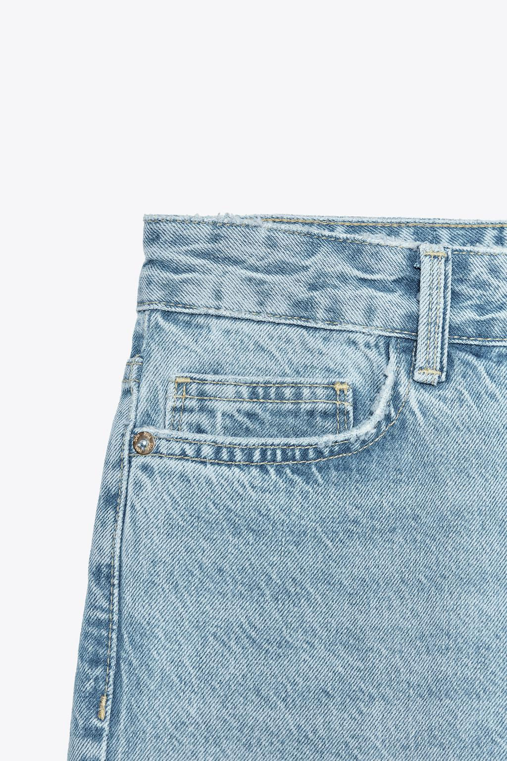 Z1975 RELAXED FIT MID-WAIST JEANS WITH TURN-UP HEMS - Zara фото 9