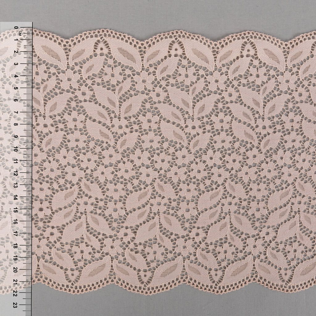 Кружево BLITZ эластичное 220 мм BLST-26 на бобине Турция слоновая кость(пудра)