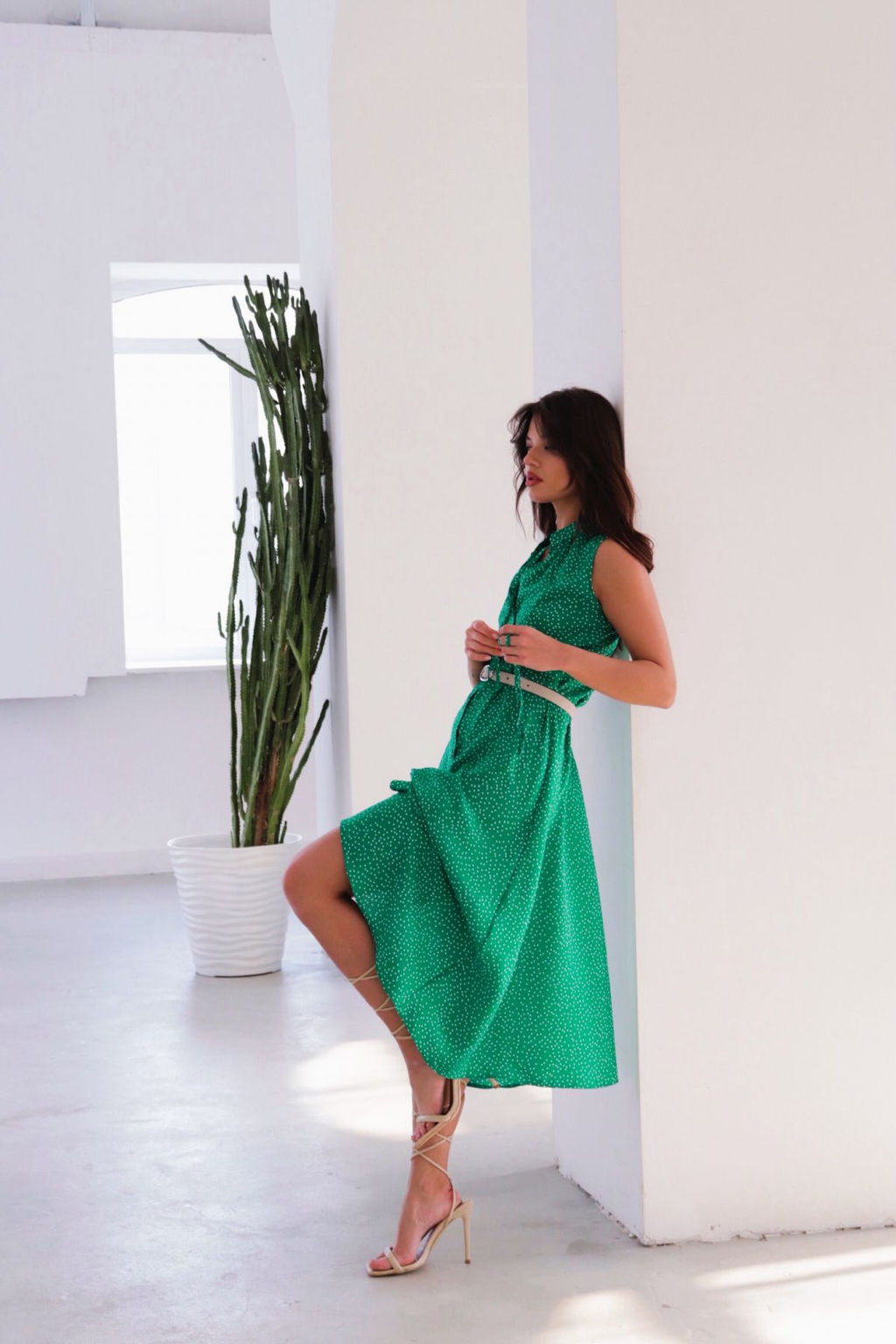 Платье, как из к/ф Красотка, зелёное в горошек - Martichelli фото 7