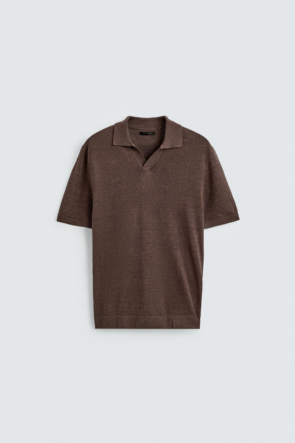 POLO PUNTO REGULAR FIT 100% LINO / Marr?n - Zara фото 8