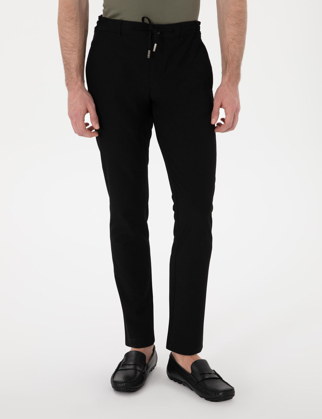 Siyah Slim Fit Jogger Kanvas Pantolon - Pierre cardin фото 2