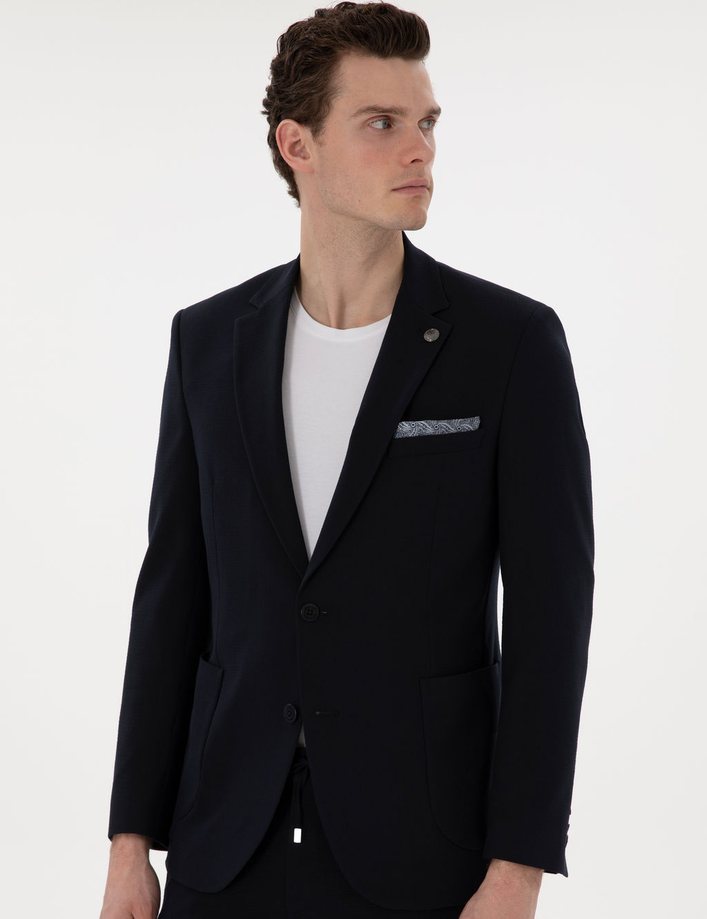 Lacivert Extra Slim Fit Tak_m Elbise