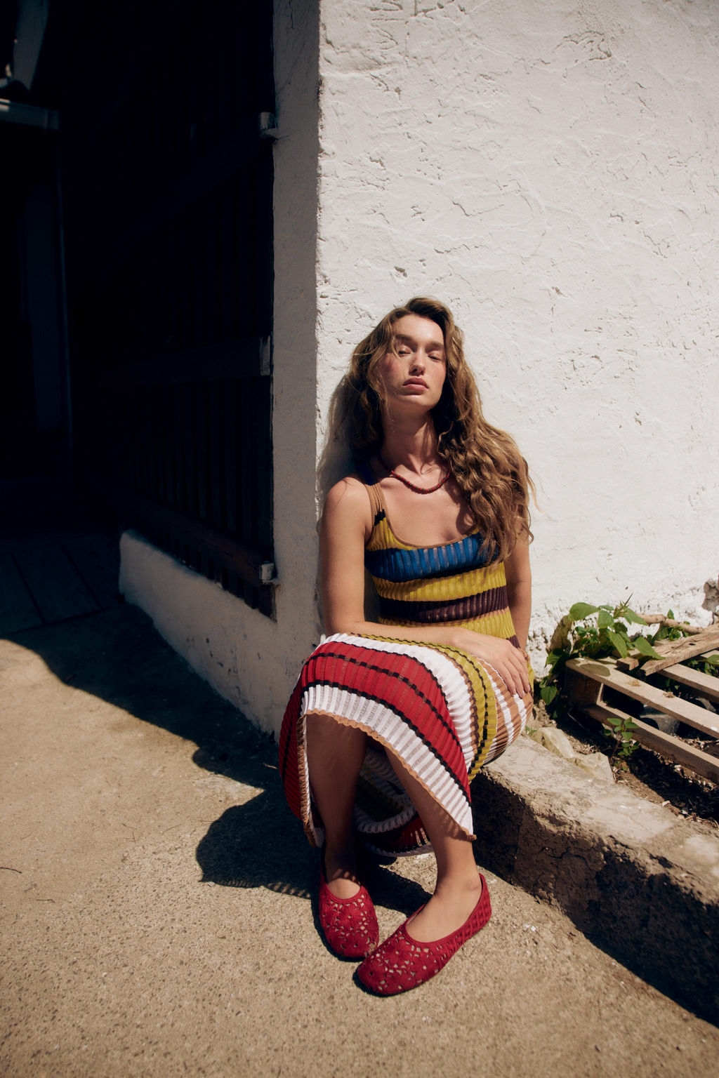BAILARINA CROCHET FLORES / Rojo