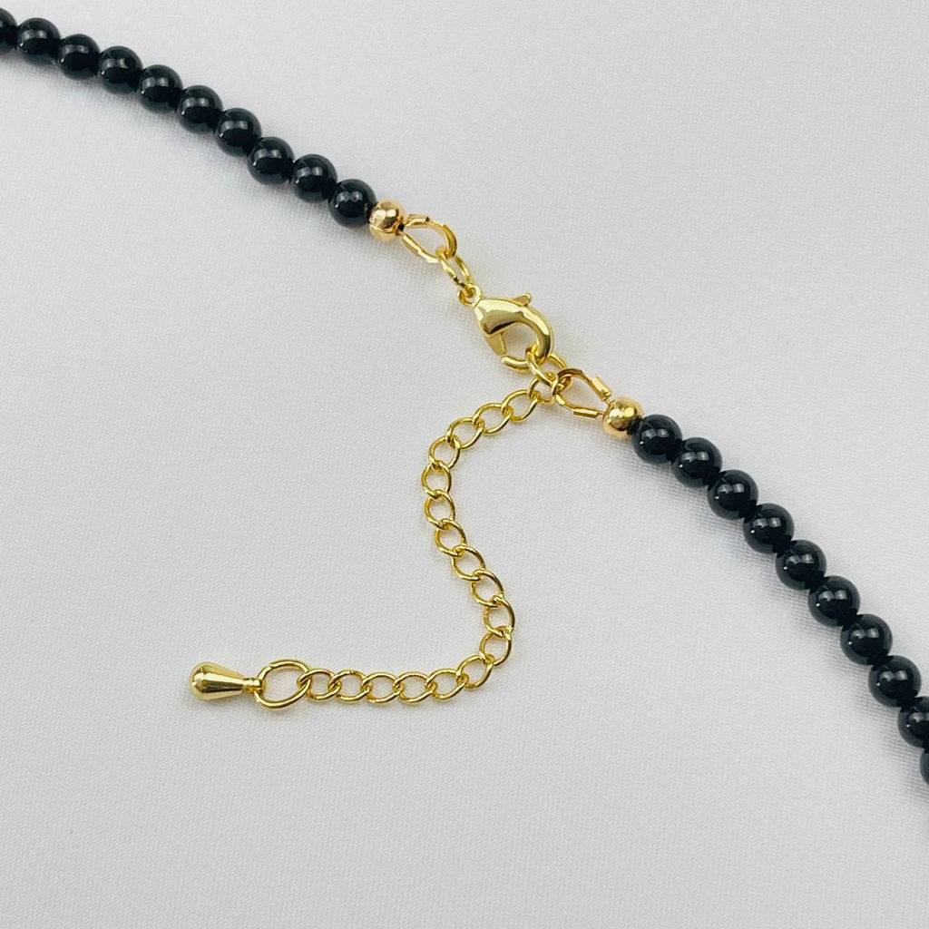 Бусы из черного Агата и Горного хрусталя 40 см +