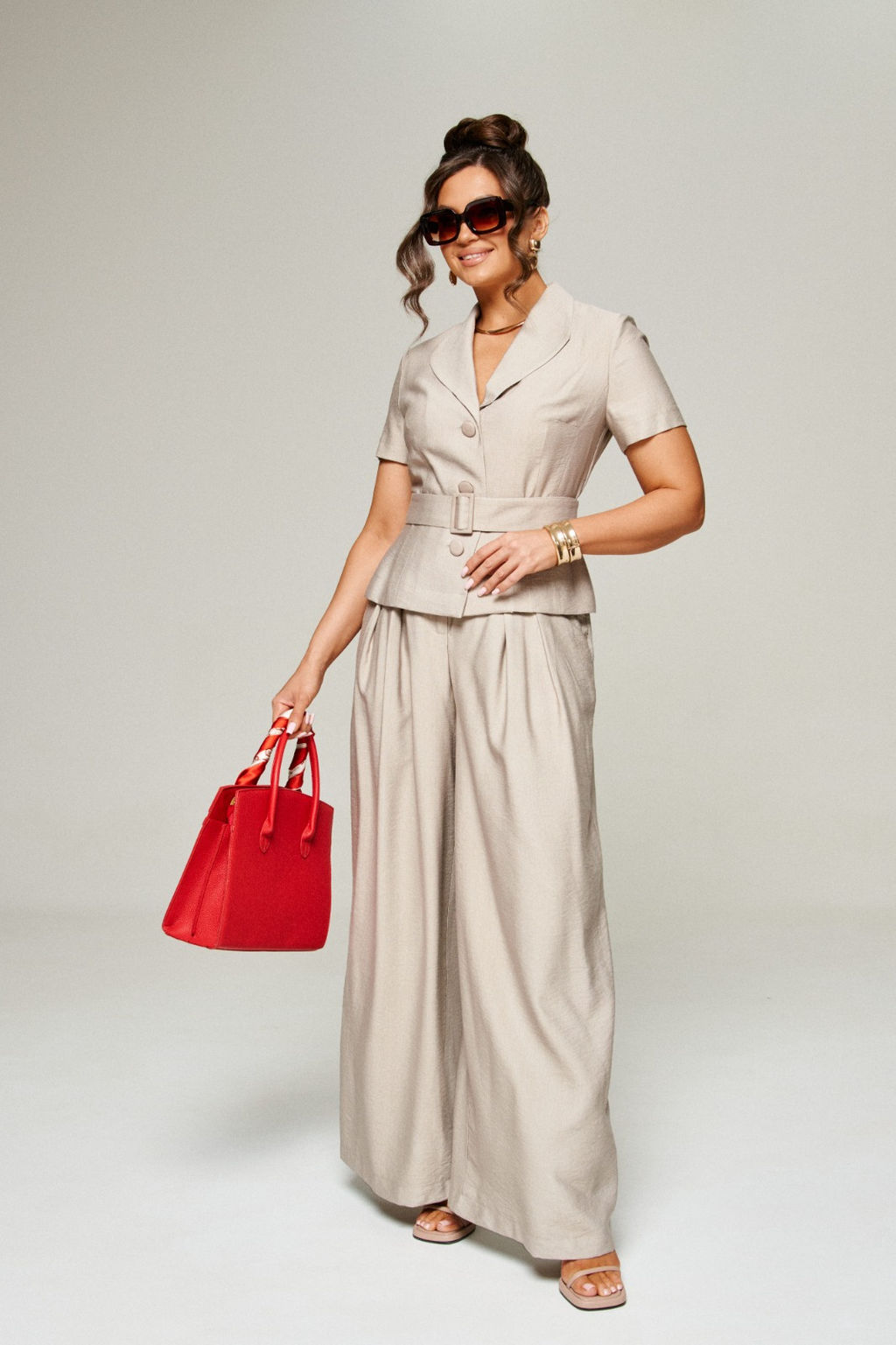 Костюм брючный 6311 песок - B&F фото 4