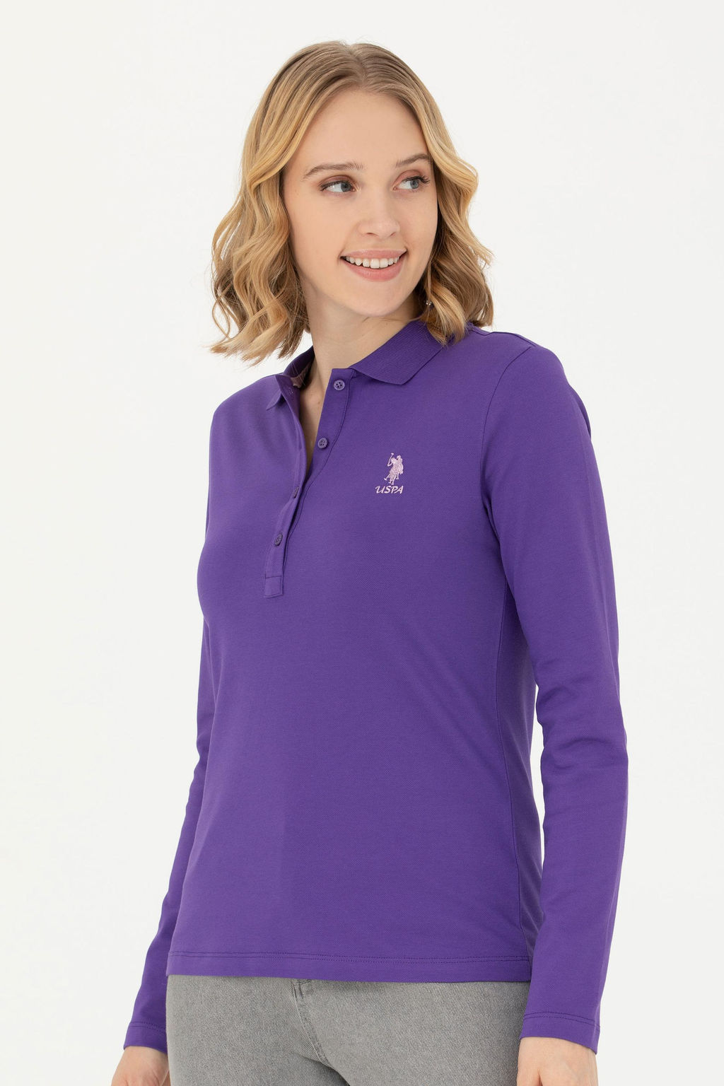 Женский фиолетовый базовый свитшот - U.s. polo assn фото 8