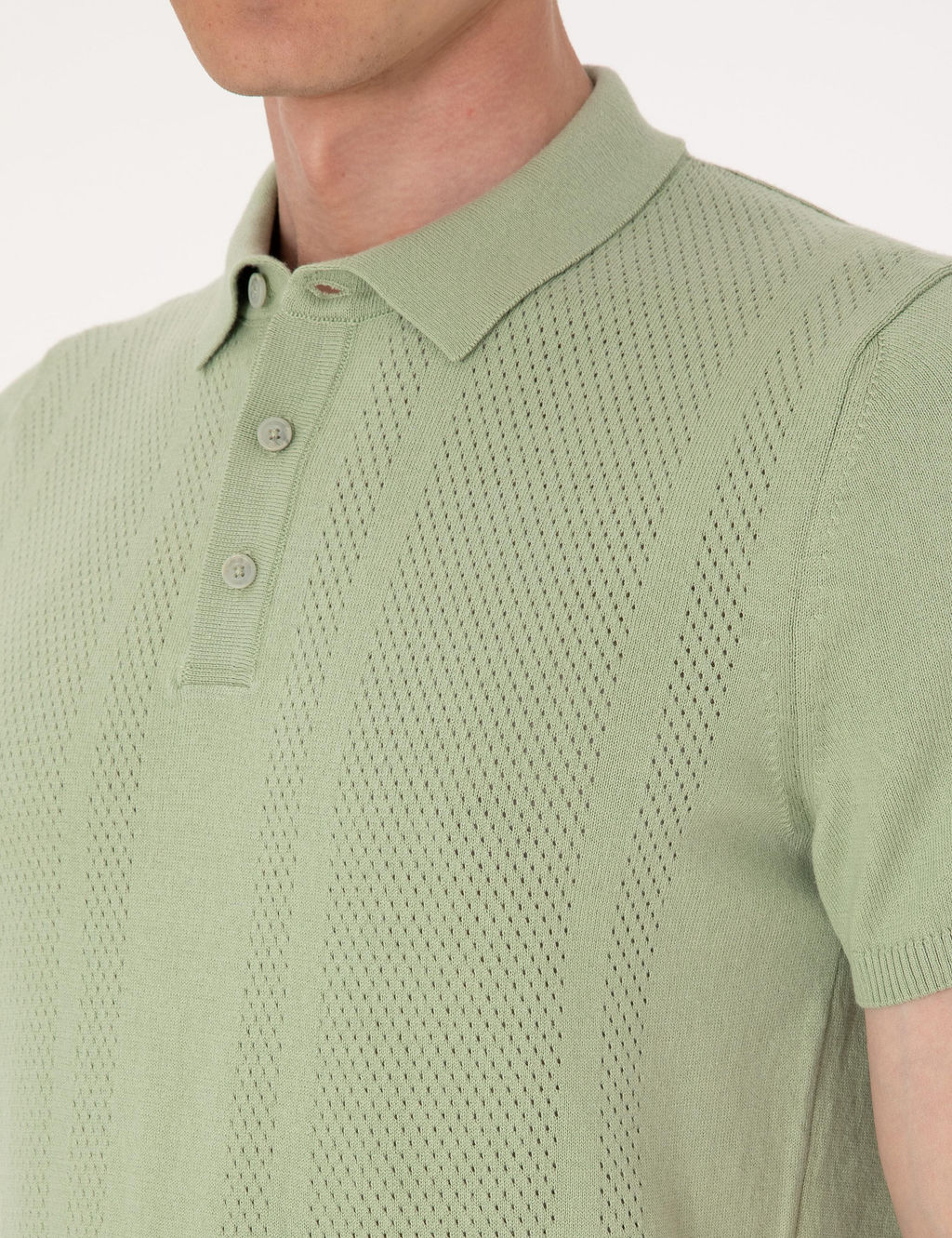 A__k Haki Slim Fit %100 Pamuk Polo Yaka Triko Ti__rt - Pierre cardin фото 7