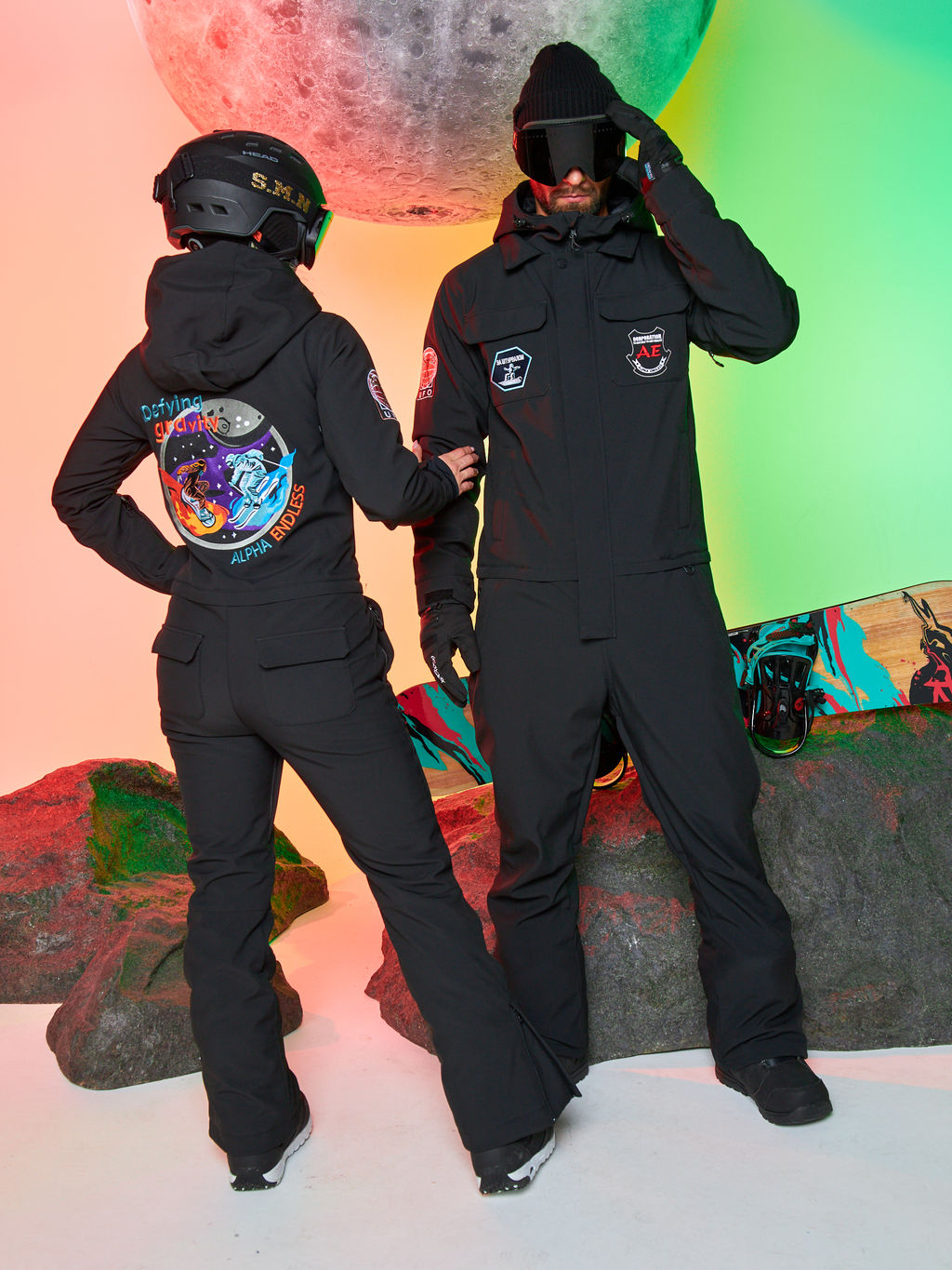 Женский сноубордический горнолыжный комбинезон Alpha Endless Aeternitas 223/2305 BLK - Черный  фото 47