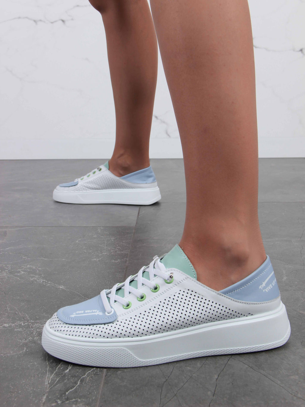 Кеды EDART 163.P.LusiR2 w.Белый-голубой-мята - Ed'art фото 7