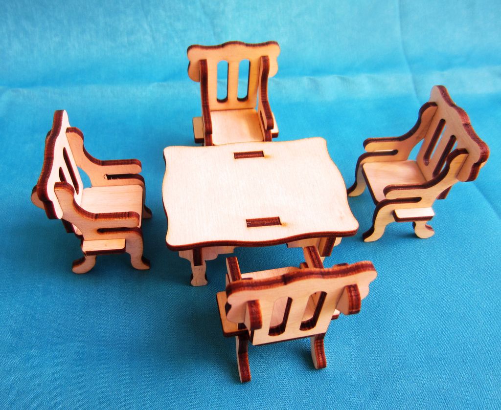 Заготовка для творчества Набор мебели в деревянной коробке - Smiledecor фото 4