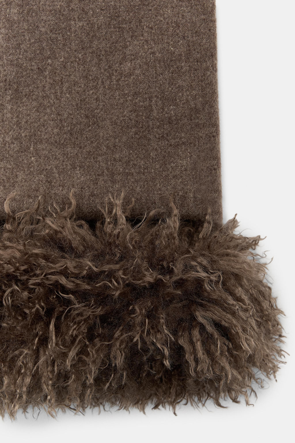 WOOL SCARF WITH FAUX FUR - Zara фото 4