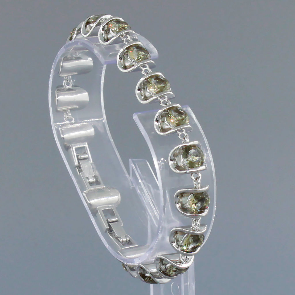 Султанит, браслет Кимберли, покрытие родий, длина 18см - Agat77 фото 2