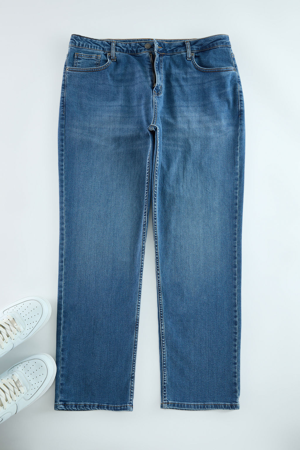 Erkek Indigo Regular Fit Buyuk Beden Denim Kot Jeans TMNAW25CJ00000