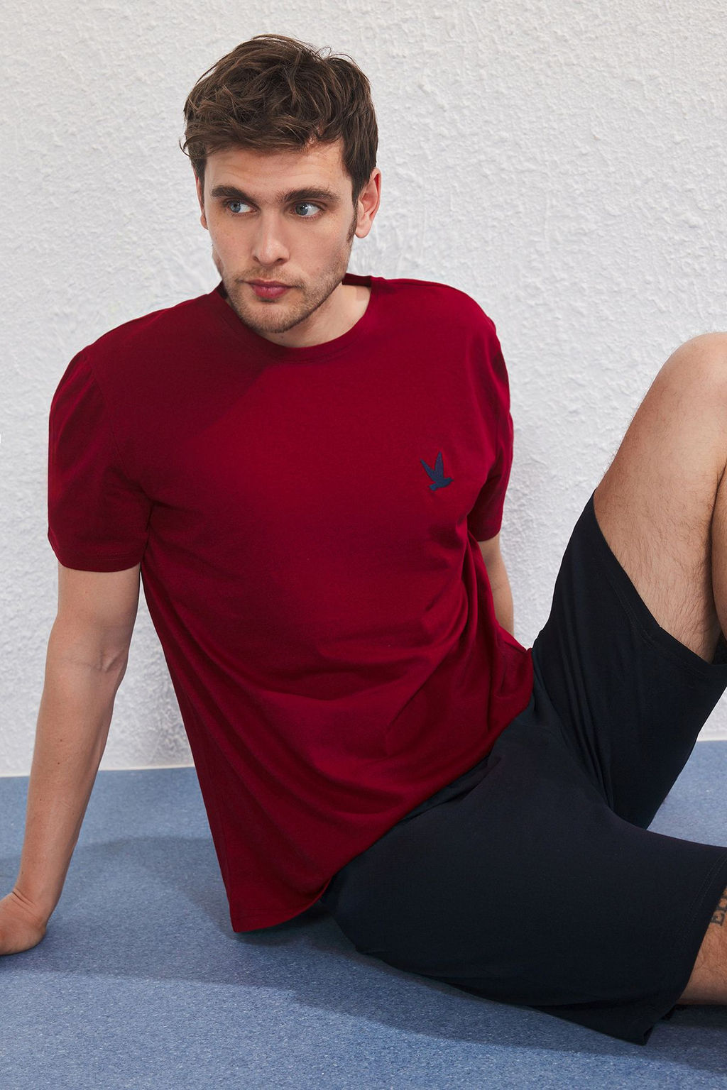 TRENDYOL MAN Siyah Slim Fit Kus Nak?sl? Sortlu Orme Pijama Tak?m? TMNSS25PT00073 - Trendyolmilla фото 2