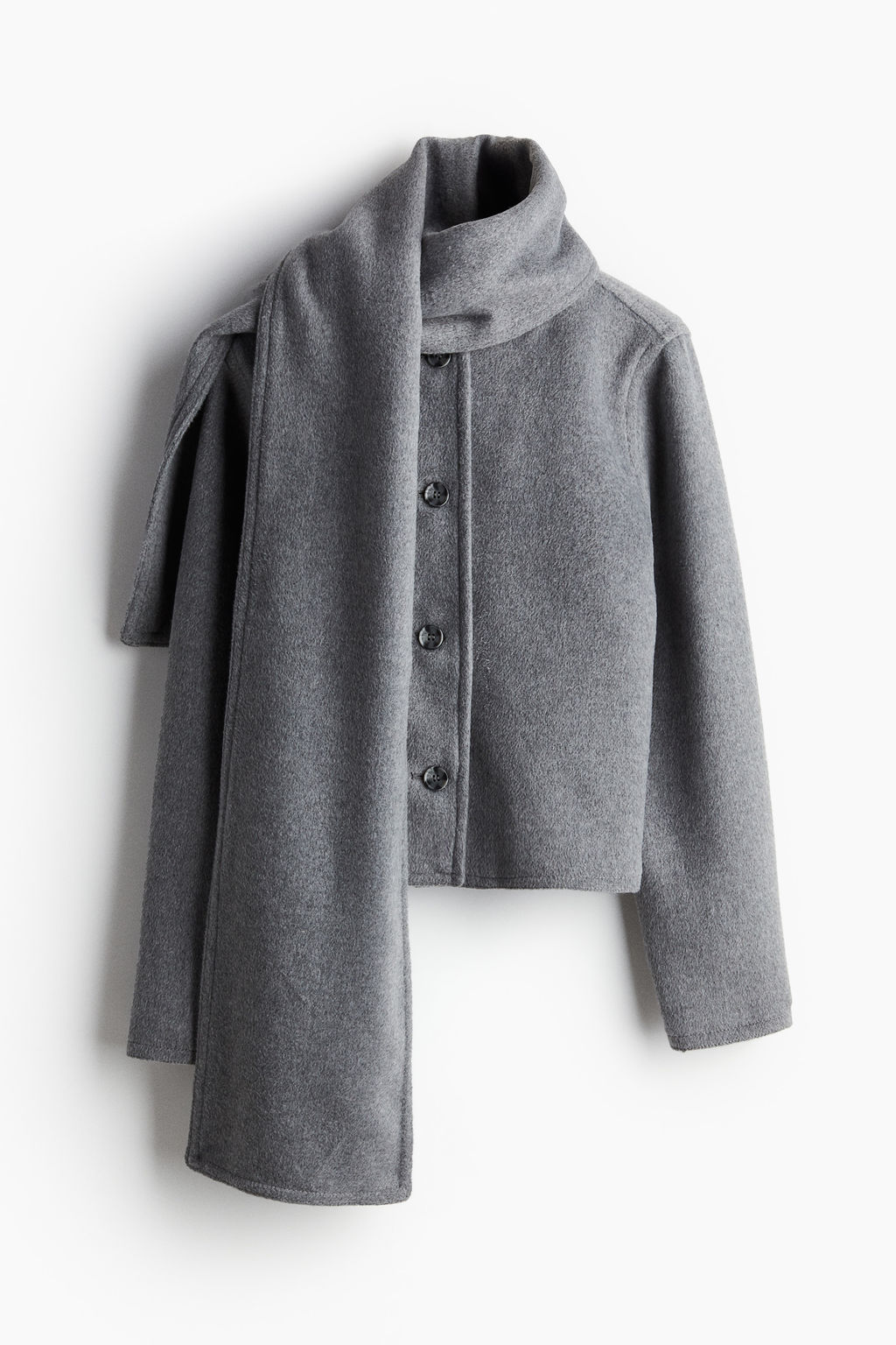 Chaqueta de fieltro con bufanda - H&m фото 10