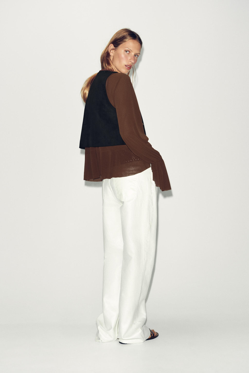 FAUX SUEDE WAISTCOAT WITH BEADED EMBROIDERY - Zara фото 13