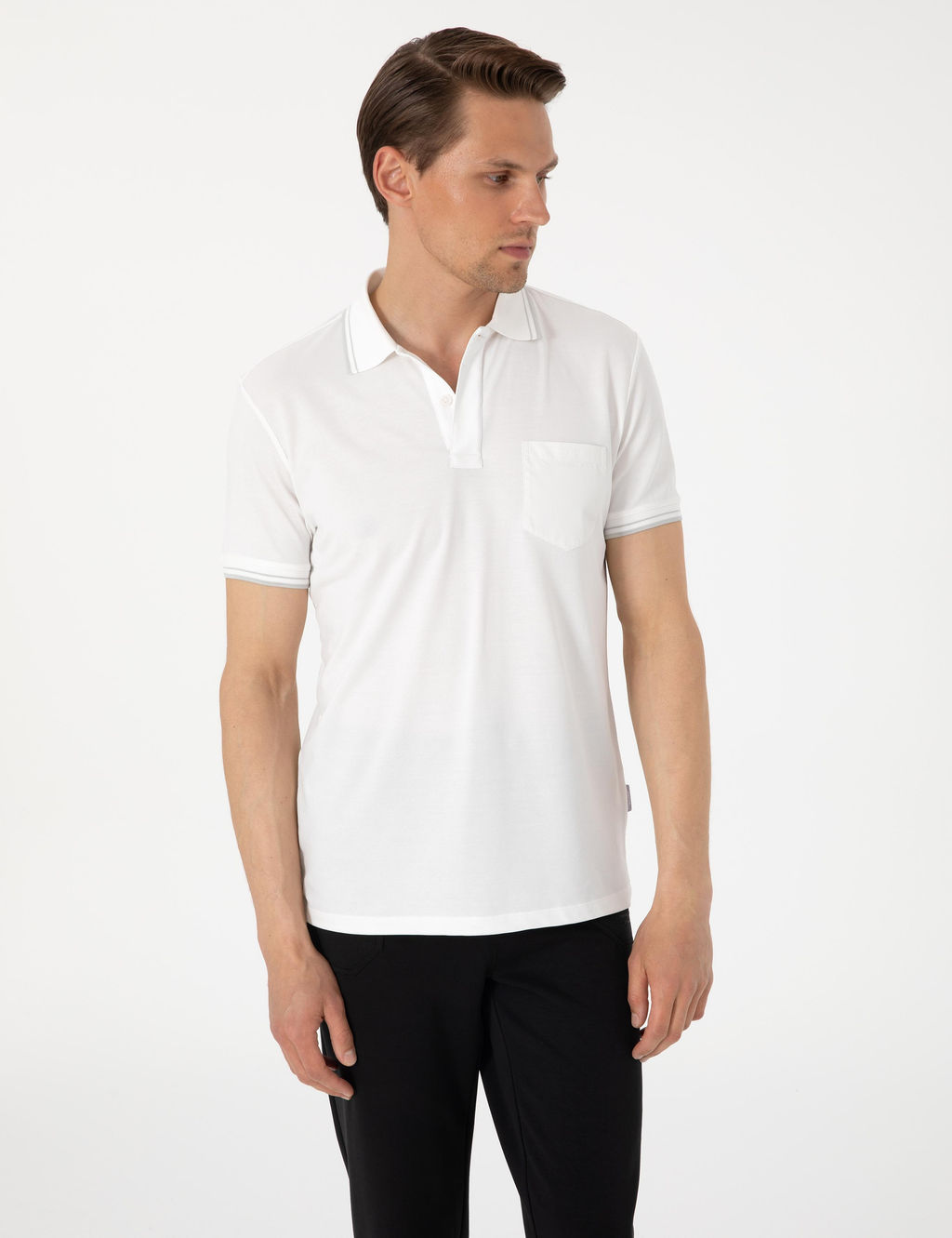 Ekru Ultralight Kuma_ Slim Fit Polo Yaka Ti__rt - Pierre cardin фото 3