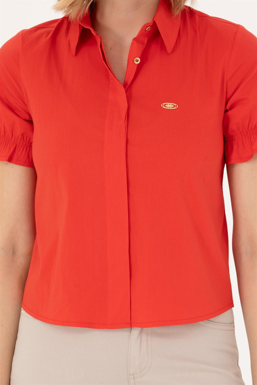 Женщина из красного рубашки с коротким рукавом с скидкой в корзине - U.s. polo assn фото 6