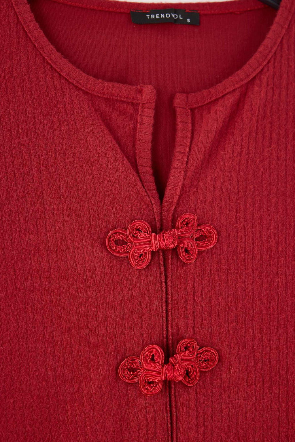 Bordo _in D__meli Yumu_ak F_r_al_ Fitilli _rme Pijama Tak_m_ THMAW27PT00027 - Trendyolmilla фото 6