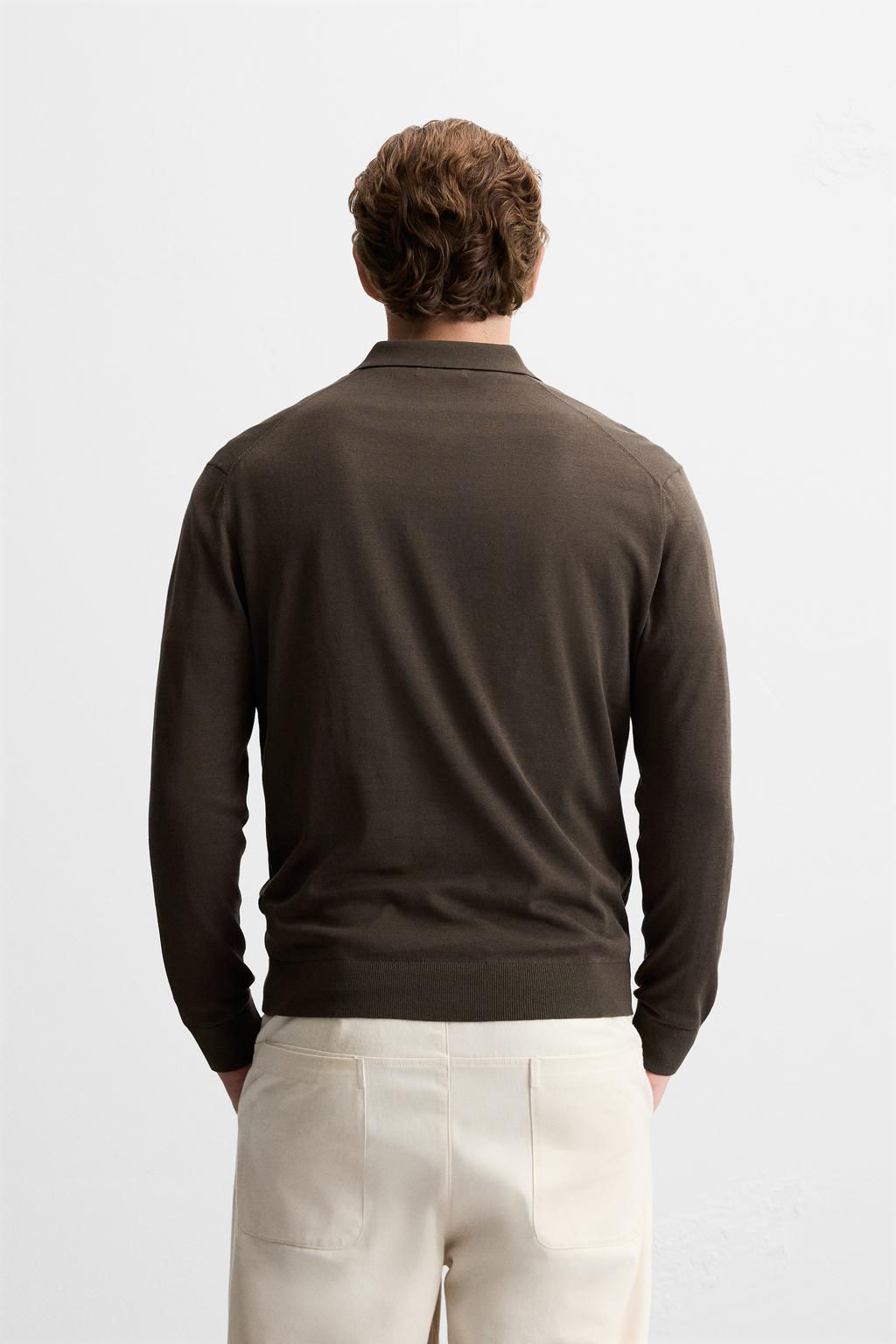 KNIT COTTON - SILK POLO SHIRT - Zara фото 20