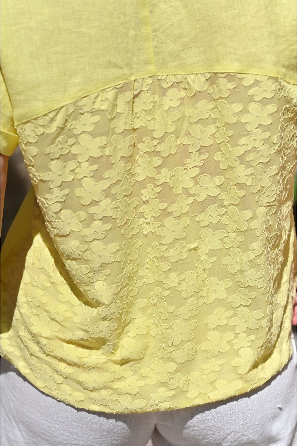 Оригинальная блуза со вставкой по спинке 004 - Новый лен фото 2