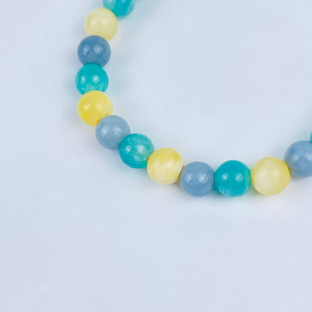 Браслет из Амазонита, Ангелита и Кальцита - Радуга самоцветов фото 3