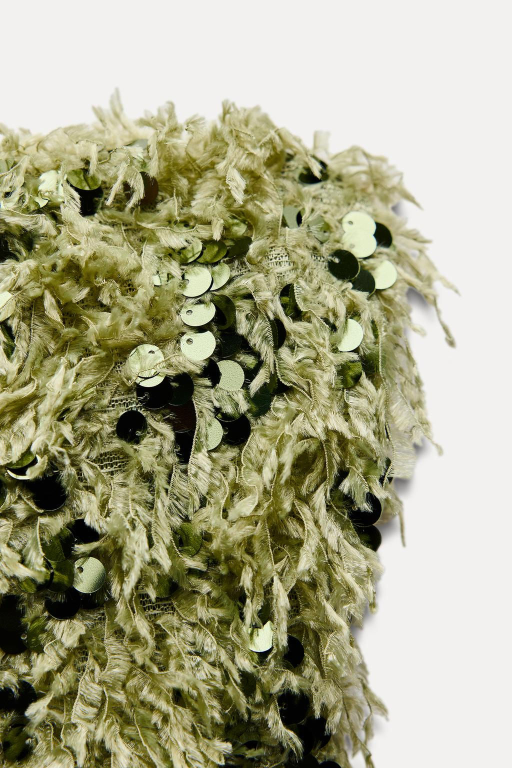 FRAYED SEQUIN CROP TOP - Zara фото 6