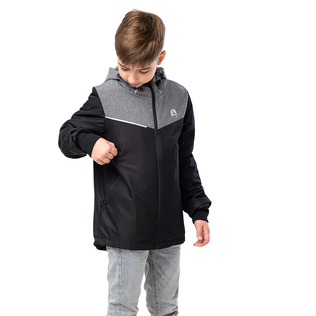 RODOS Куртка детская мембрана демисезон М-230 Чёрный/Серый