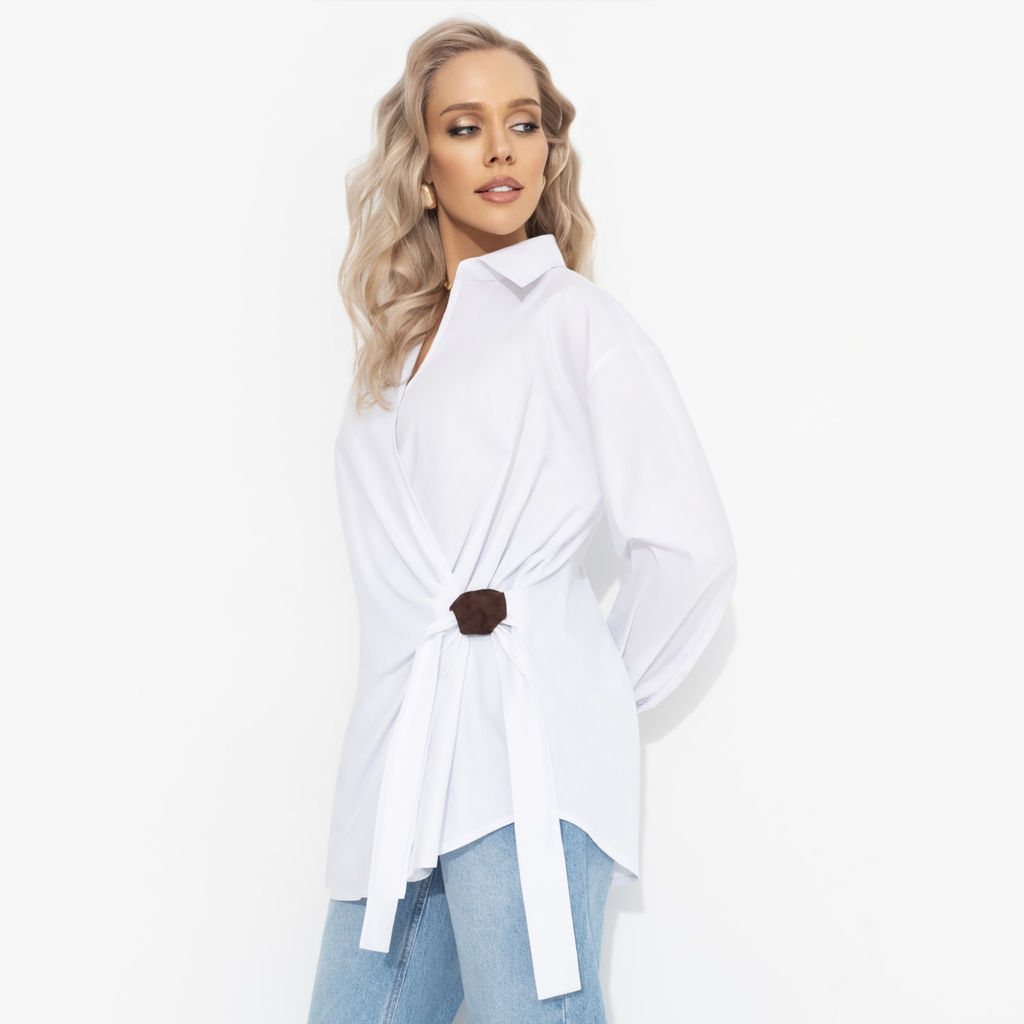 Рубашка на запах из хлопка, Переиграла всех - Charutti фото 20