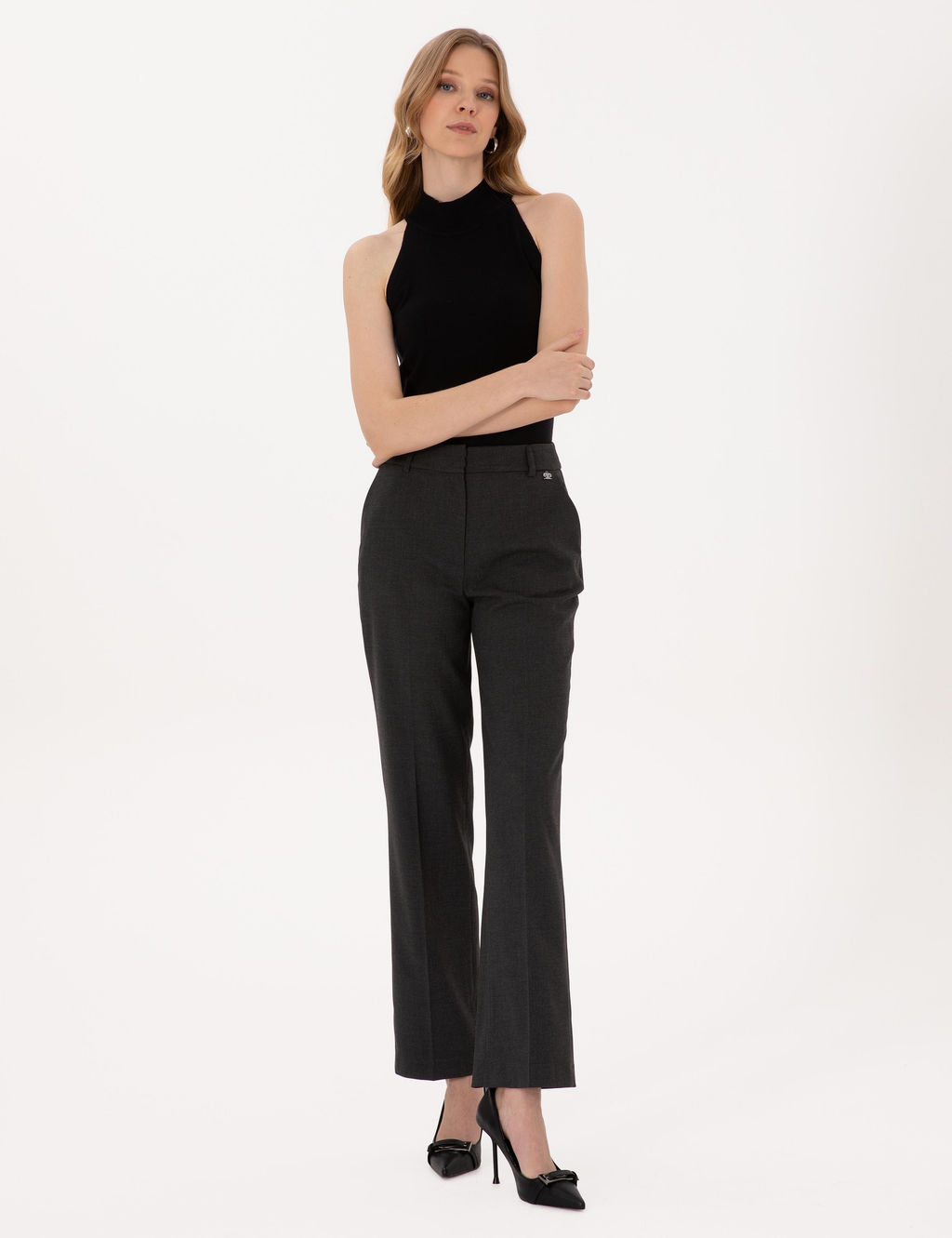 Antrasit Straight Fit Kuma_ Pantolon