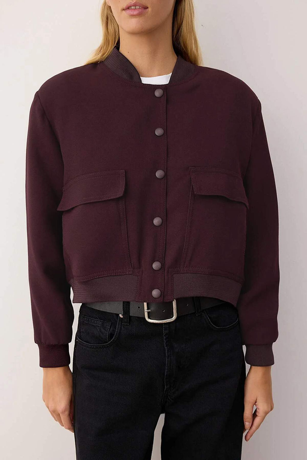 Siyah Premium Bomber Crop Dokuma Ceket TWOAW24CE00047 - Trendyolmilla фото 22