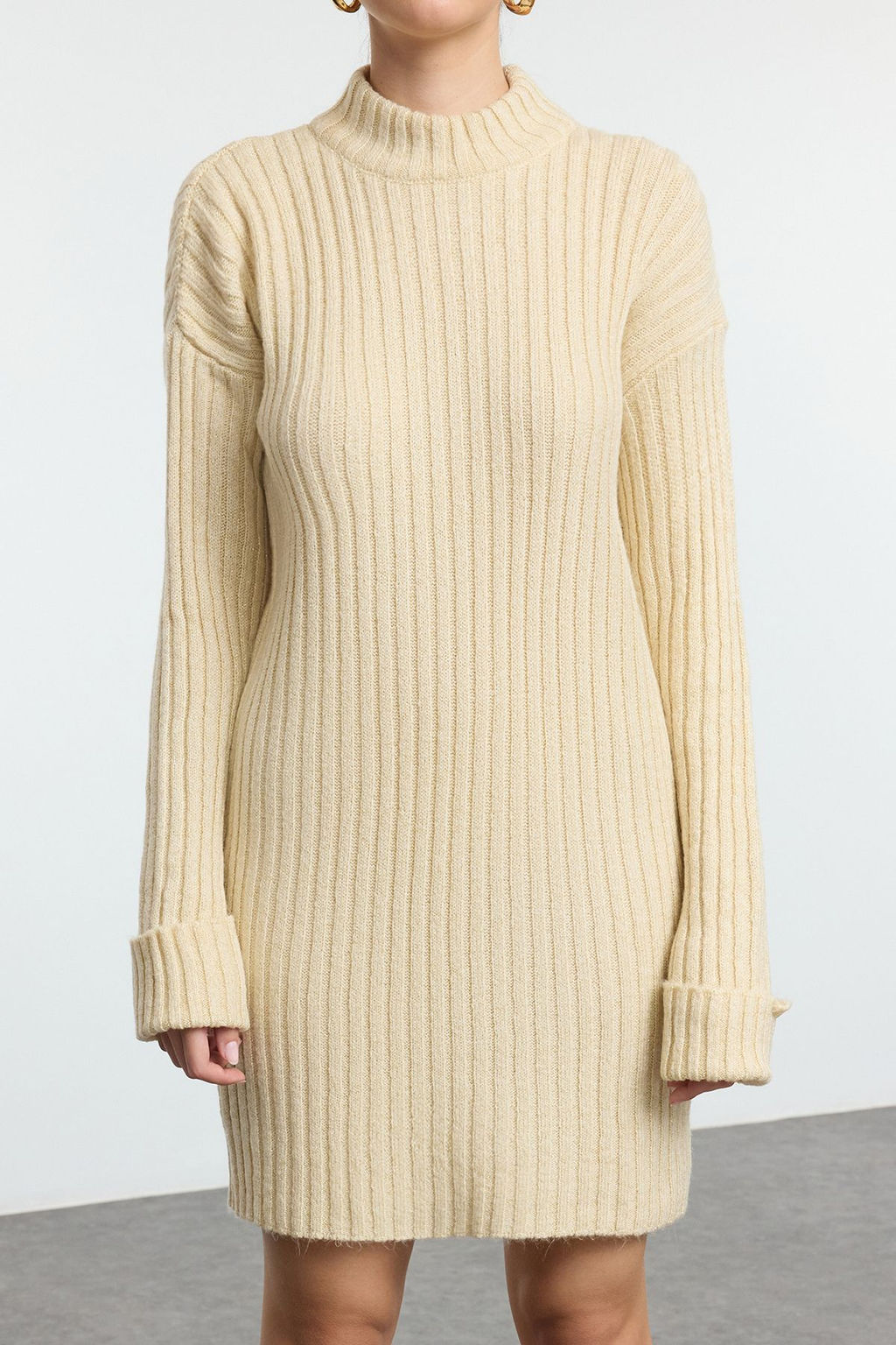 TRENDYOLMILLA Tas Mini Triko Yumusak Dokulu Tozluklu Elbise TWOAW25EL00083  фото 3