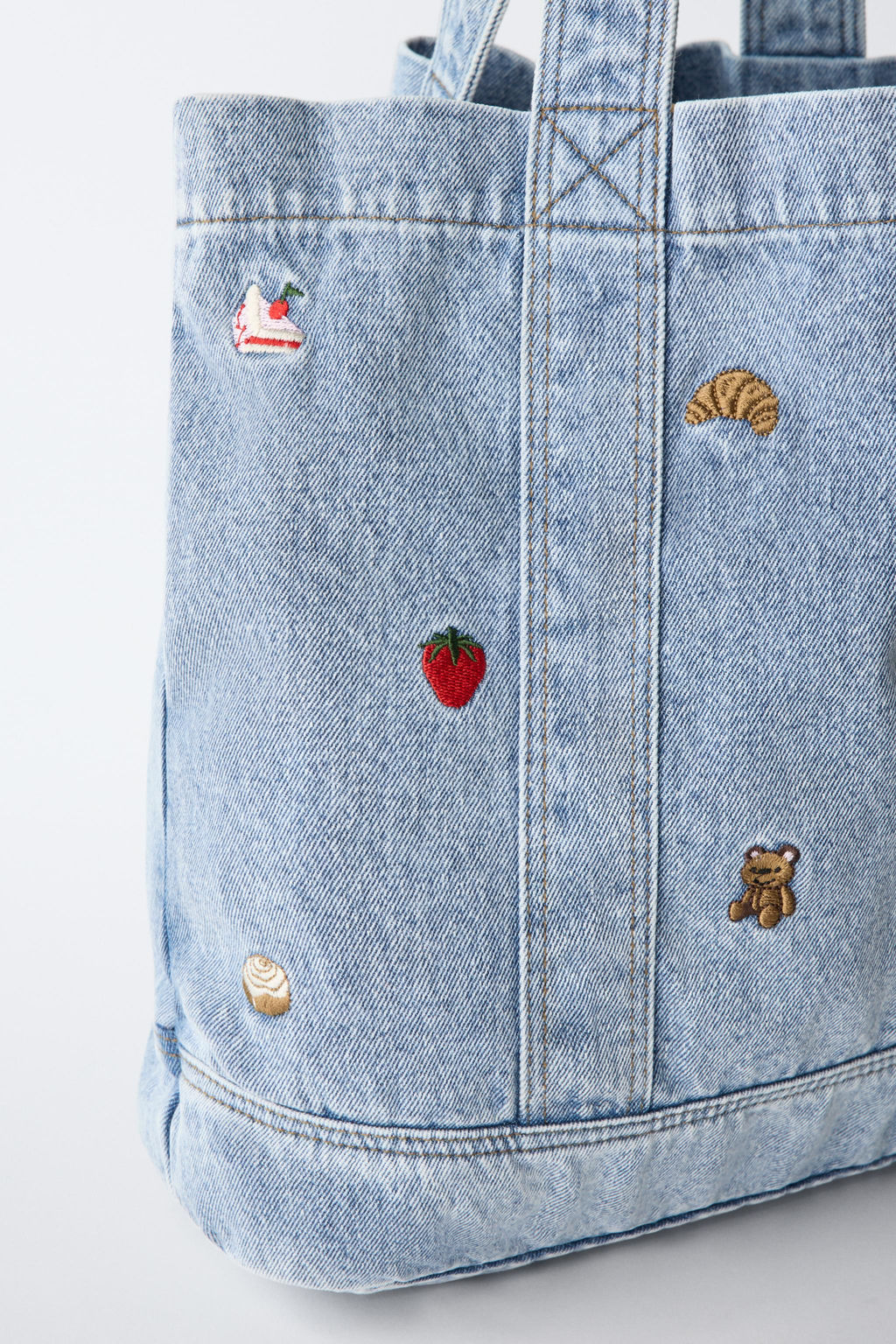 SHOPPER DENIM BORDADOS / Azul - Zara фото 3