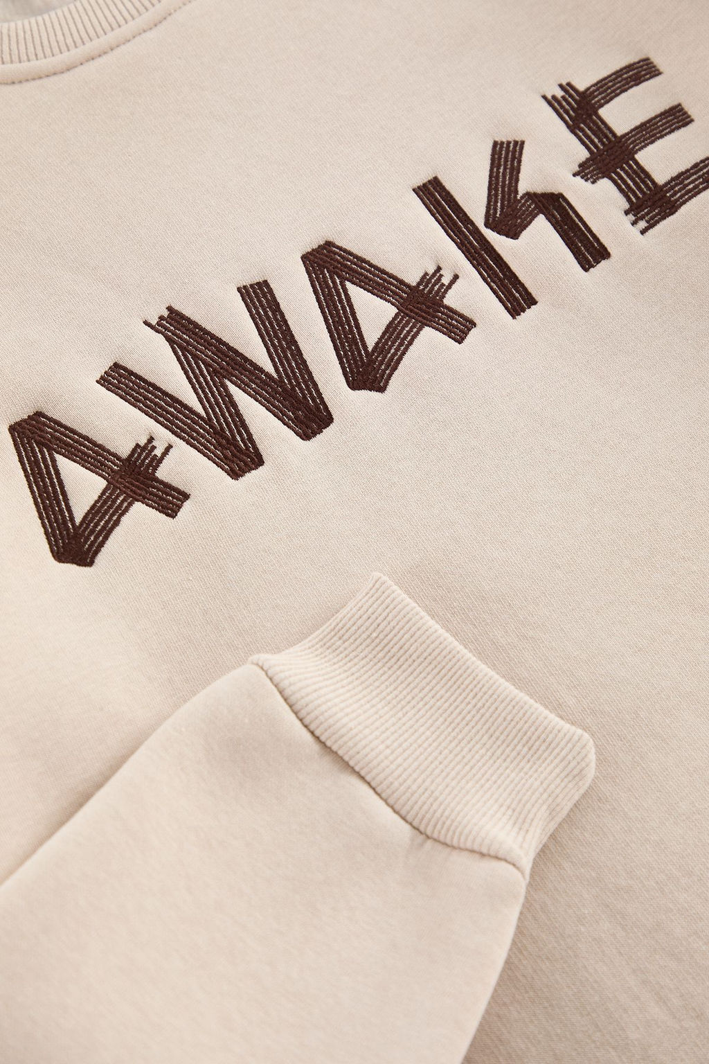 Trendyolmilla Man Tas Oversize/Genis Kesim Ici Polar/S?cak Tutan Yaz? Nak?sl? Sweatshirt TMNAW25SW00061  фото 8