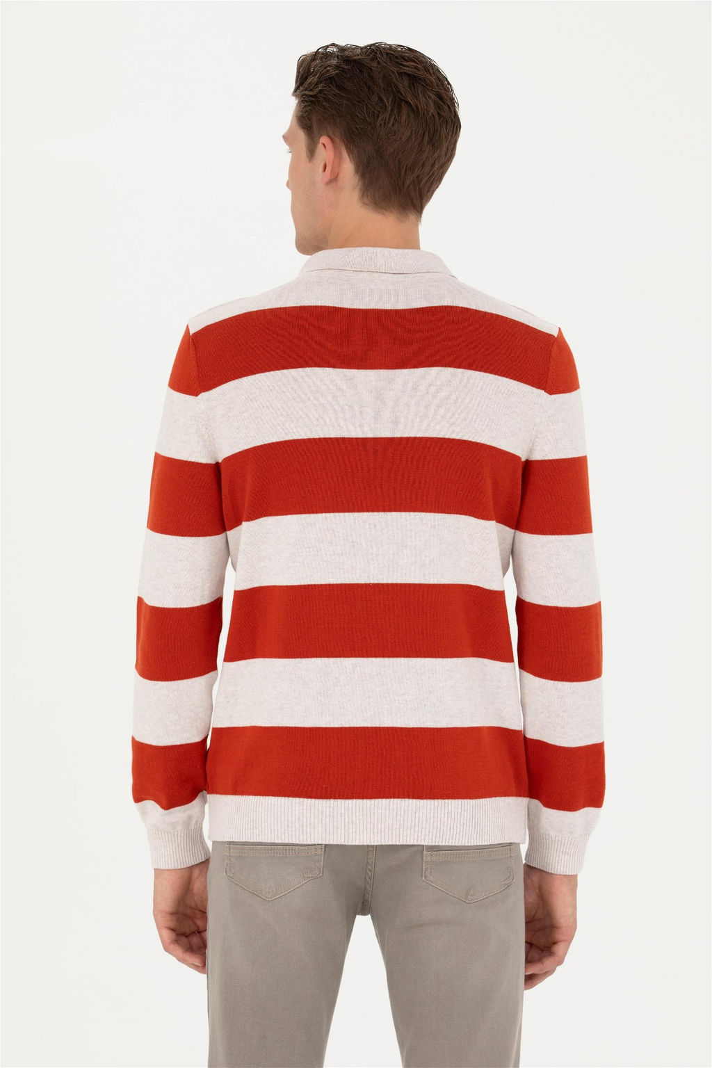 Мужской меланжевый свитер с плиткой - U.s. polo assn фото 5