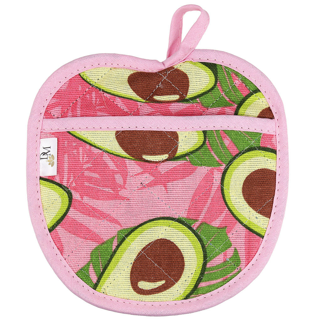 Прихватка с запахом 19х19см Авокадо, вид 7/1, форма Яблоко, рогожка 171г/м2, хлопок 100%, наполнитель - ватин 280г/м2, на пластмассовом подвесе, Домашняя мода (Россия)  фото 2